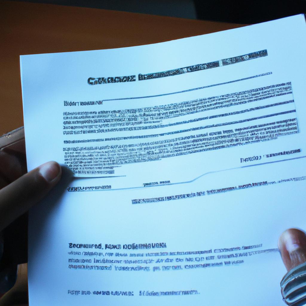 Person holding credit report document