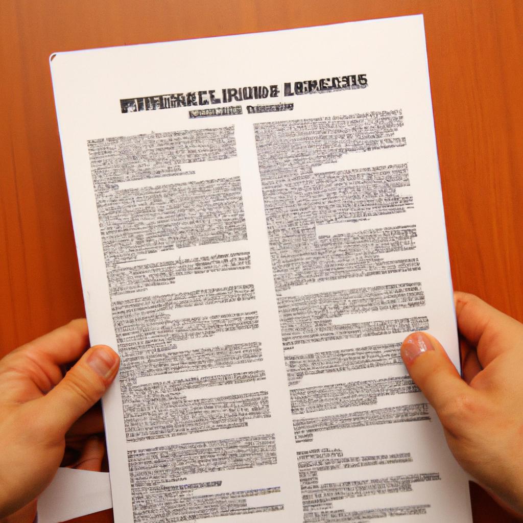 Person reading financial regulations document